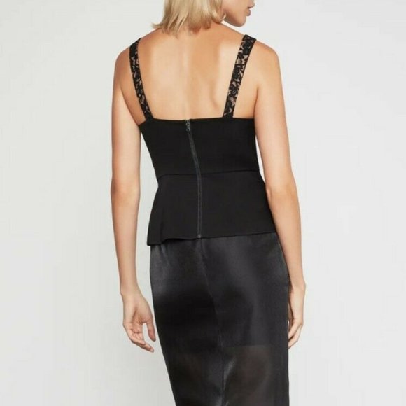 BCBGMaxAzria Corset Crepe Lace Trim Tank - Picture 7 of 9